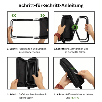 Pack'n'Sit - Mit dem 2-in-1 Klappstuhl überall Komfort genießen