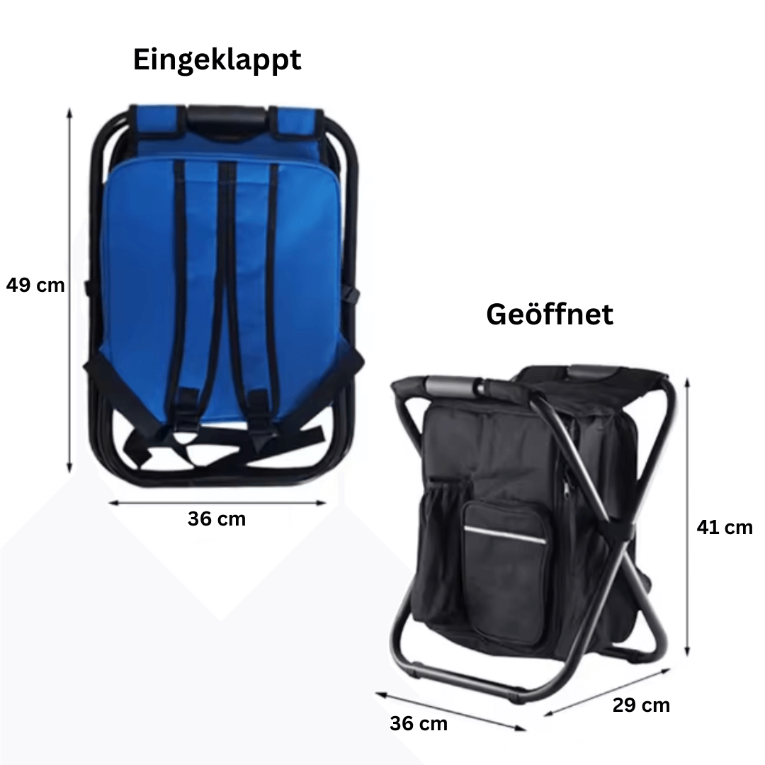 Chill'n'Carry - 3-in-1 Rucksack-Stuhl entspannt tragen & kühl genießen