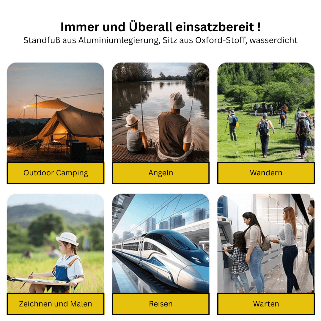 Pack'n'Sit - Mit dem 2-in-1 Klappstuhl überall Komfort genießen